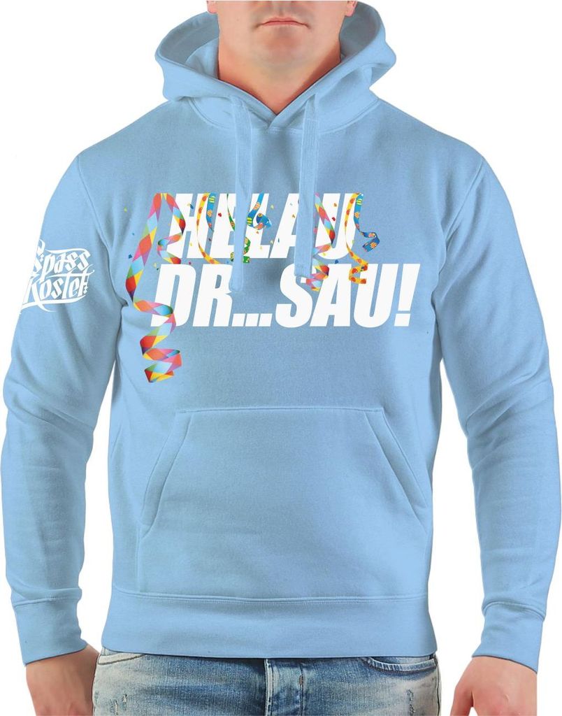 Herren Kapuzenpullover Fasching Karneval Was reimt sich auf Helau ?