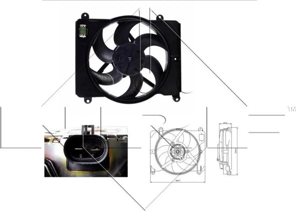 Ventilateur de refroidissement moteur pour Fiat Punto - NRF 47255 OE