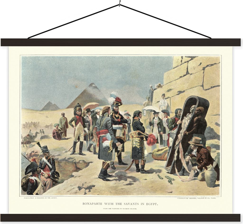 MuchoWow Textilposter Illustration von Napoleon Bonaparte, stehend in Ägypten 40x30 cm mit schwarzem Rahmen - Dekorationen