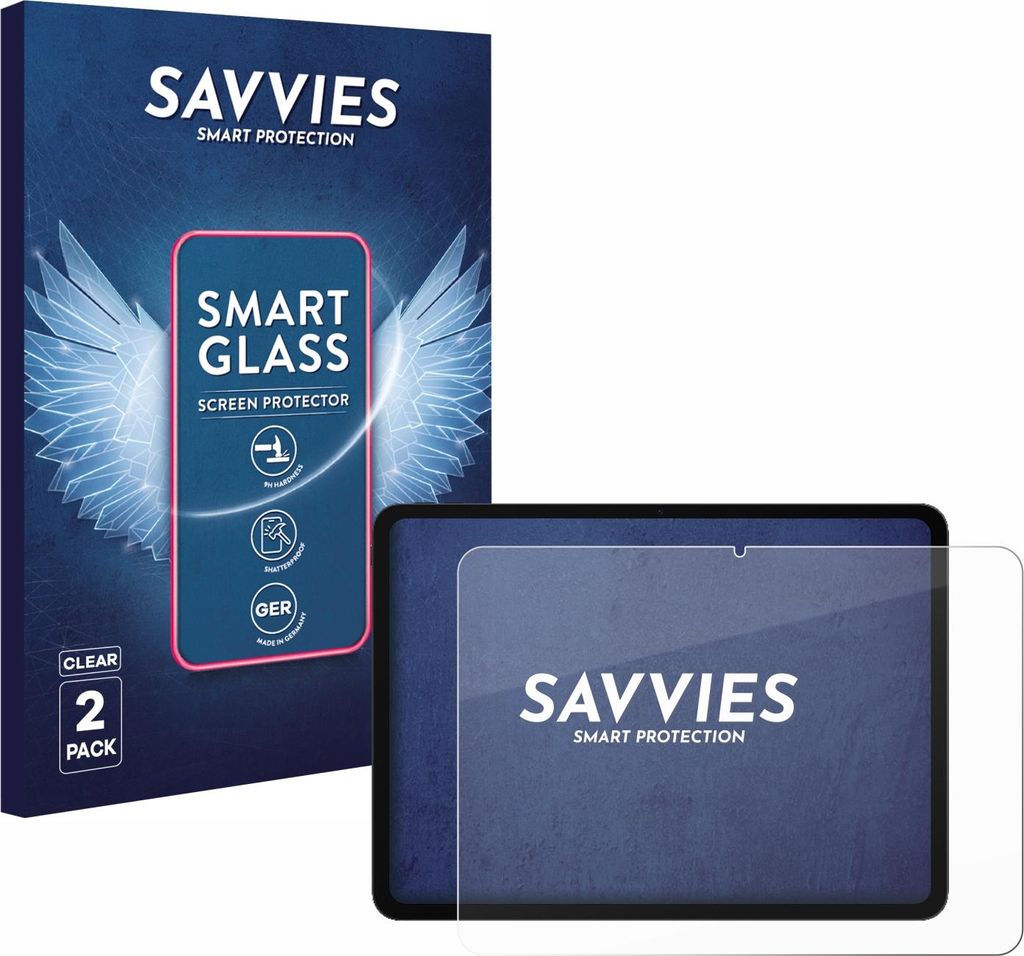 2x Savvies Schutzglas Folie für OnePlus Pad Go 2 9H Panzer Schutzfolie Glas Displayschutz klar transparent