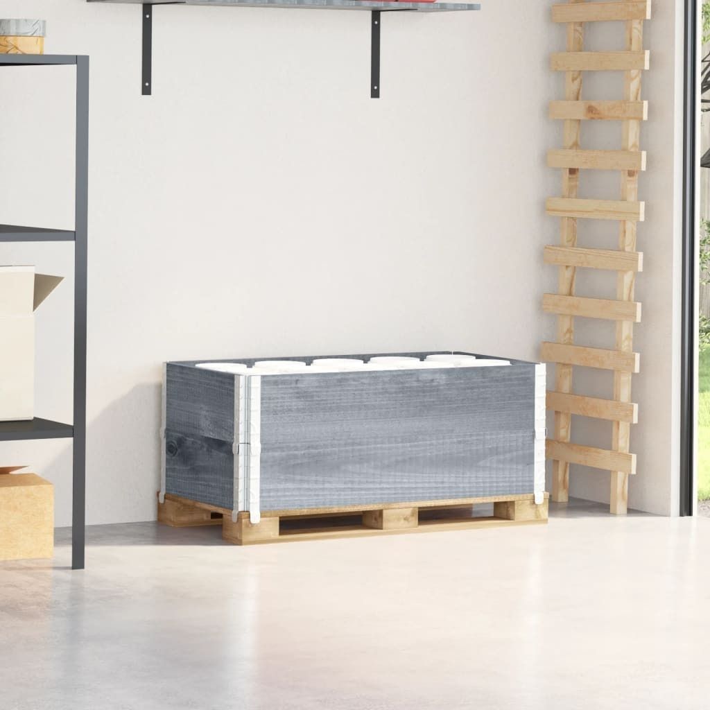 Design New Paletten-Aufsatzrahmen 2 Stk. Grau 100x50 cm Massivholz Kiefer Tischplatten CC15684221