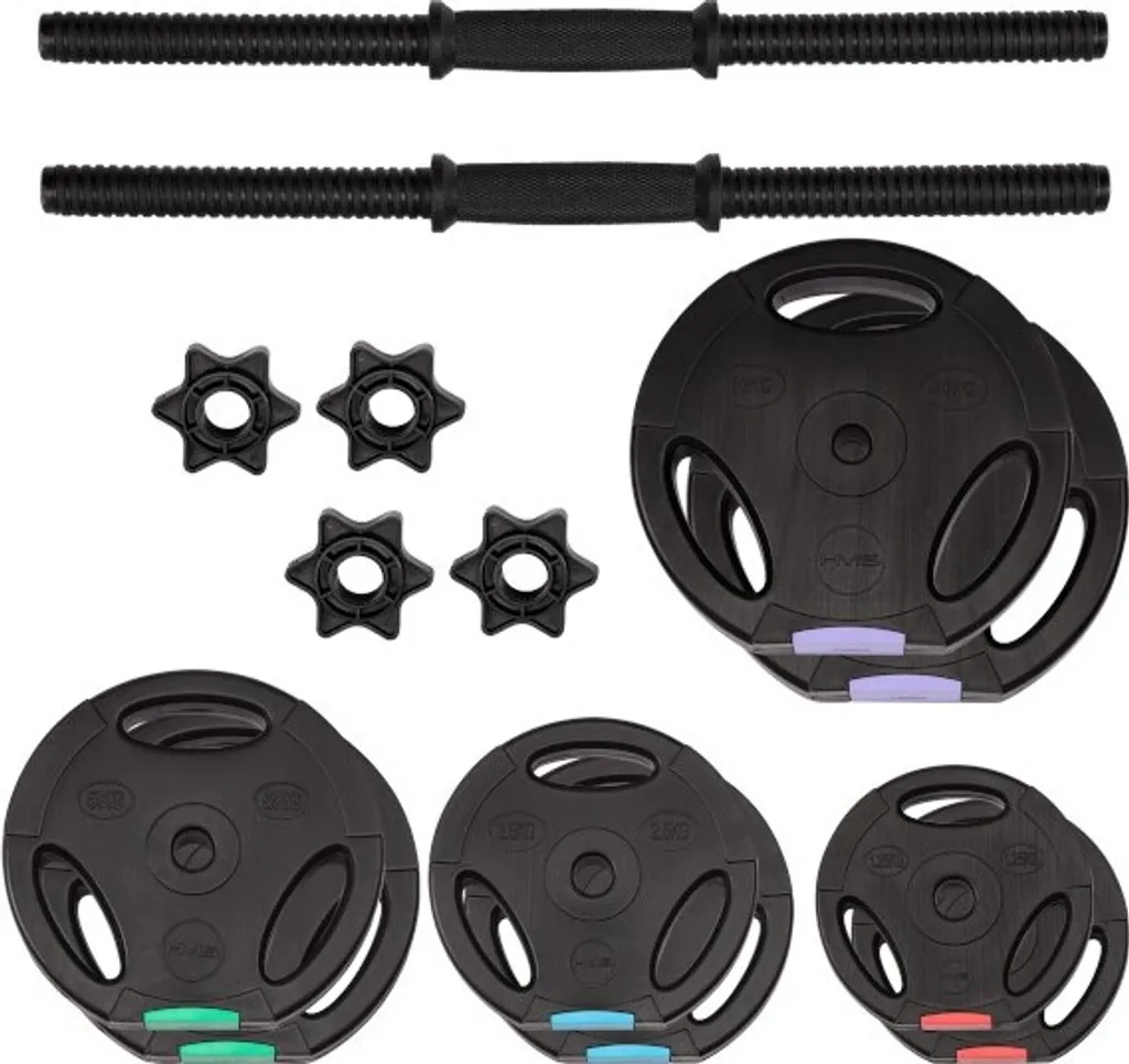 Haltères de musculation 42 kg avec barres filetées ultra stables