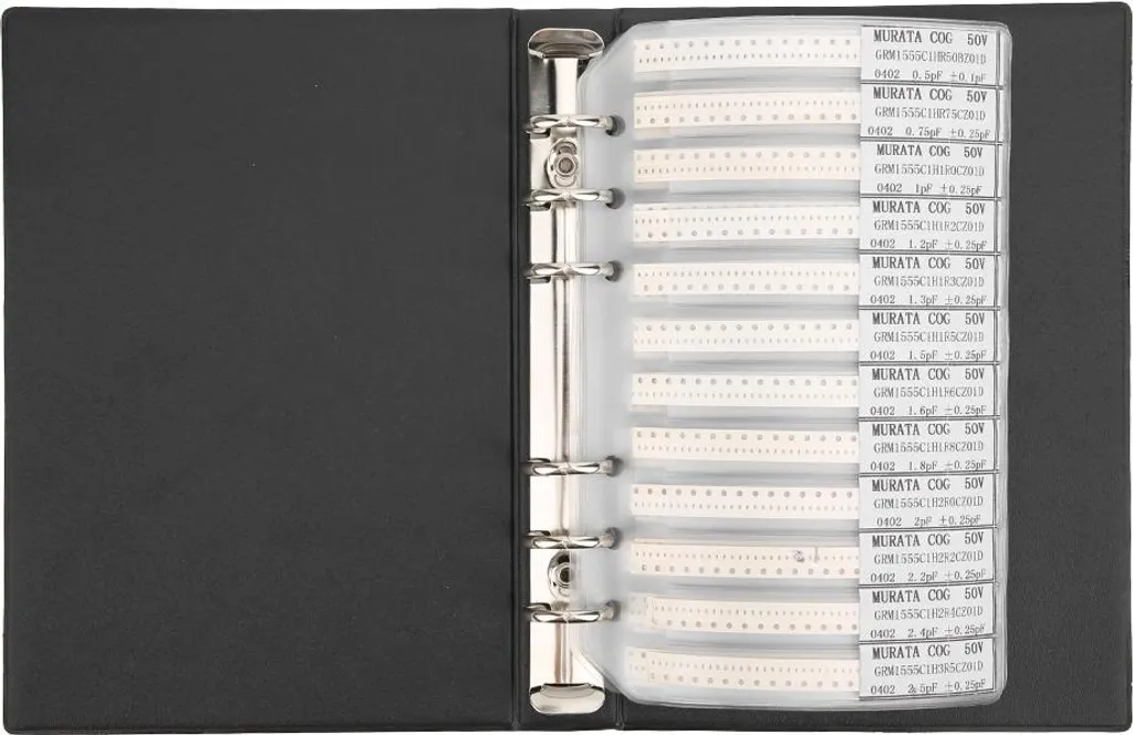 Livre d'échantillons de condensateurs 0402 SMD 80 valeurs