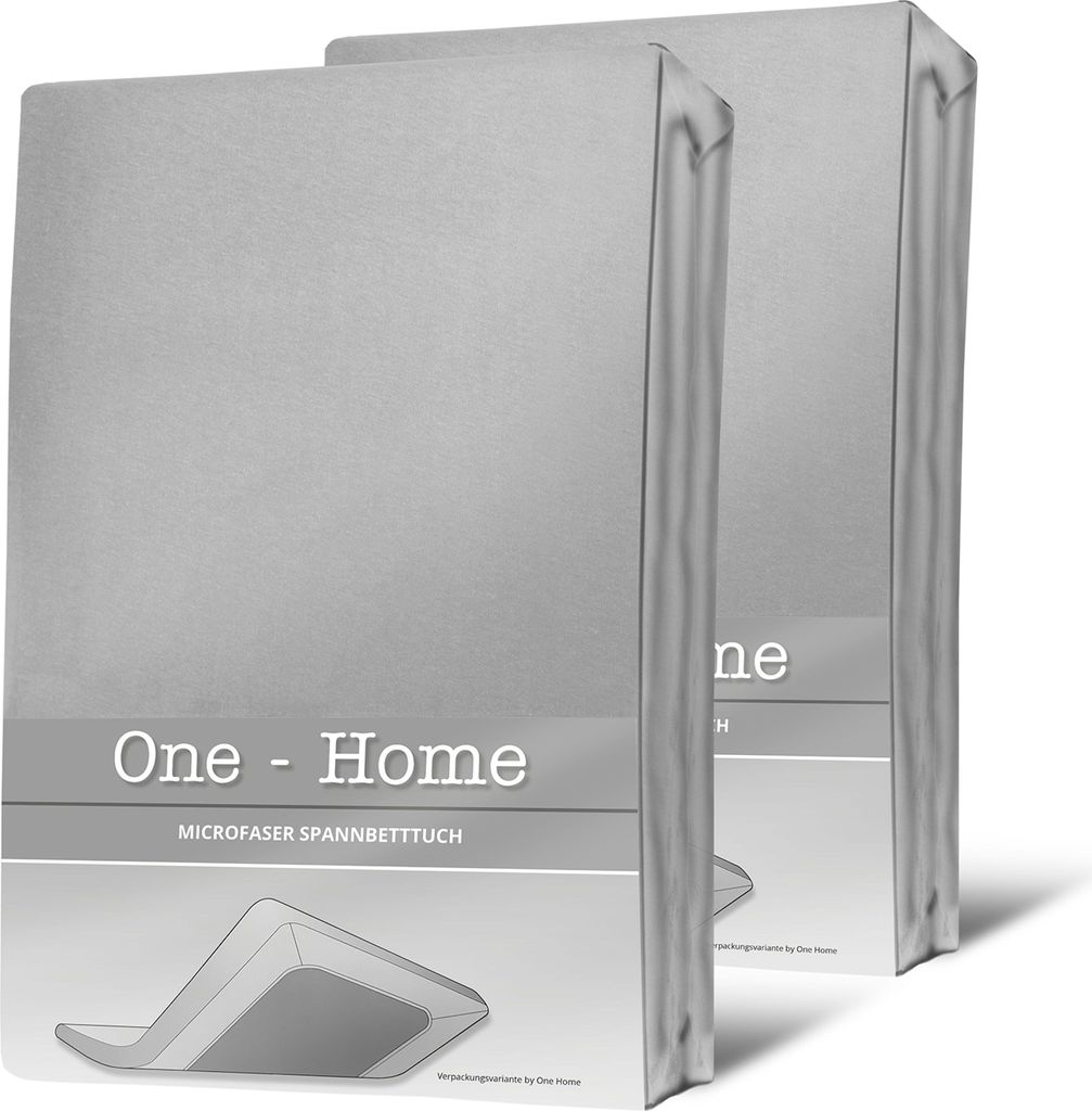 2 Spannbettlaken silber 180x200 cm - 200x200 cm Microfaser Spannbetttuch Set