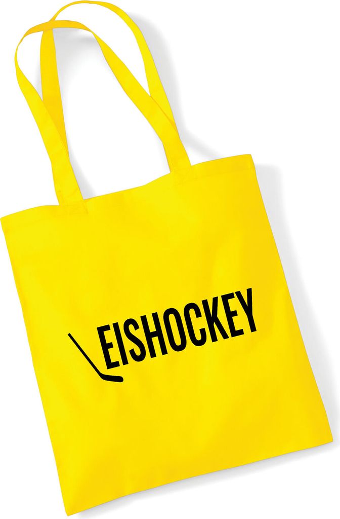 Huuraa Jutebeutel Eishockey Hockey 10 Liter Yellow Baumwolle Tasche Geschenkidee