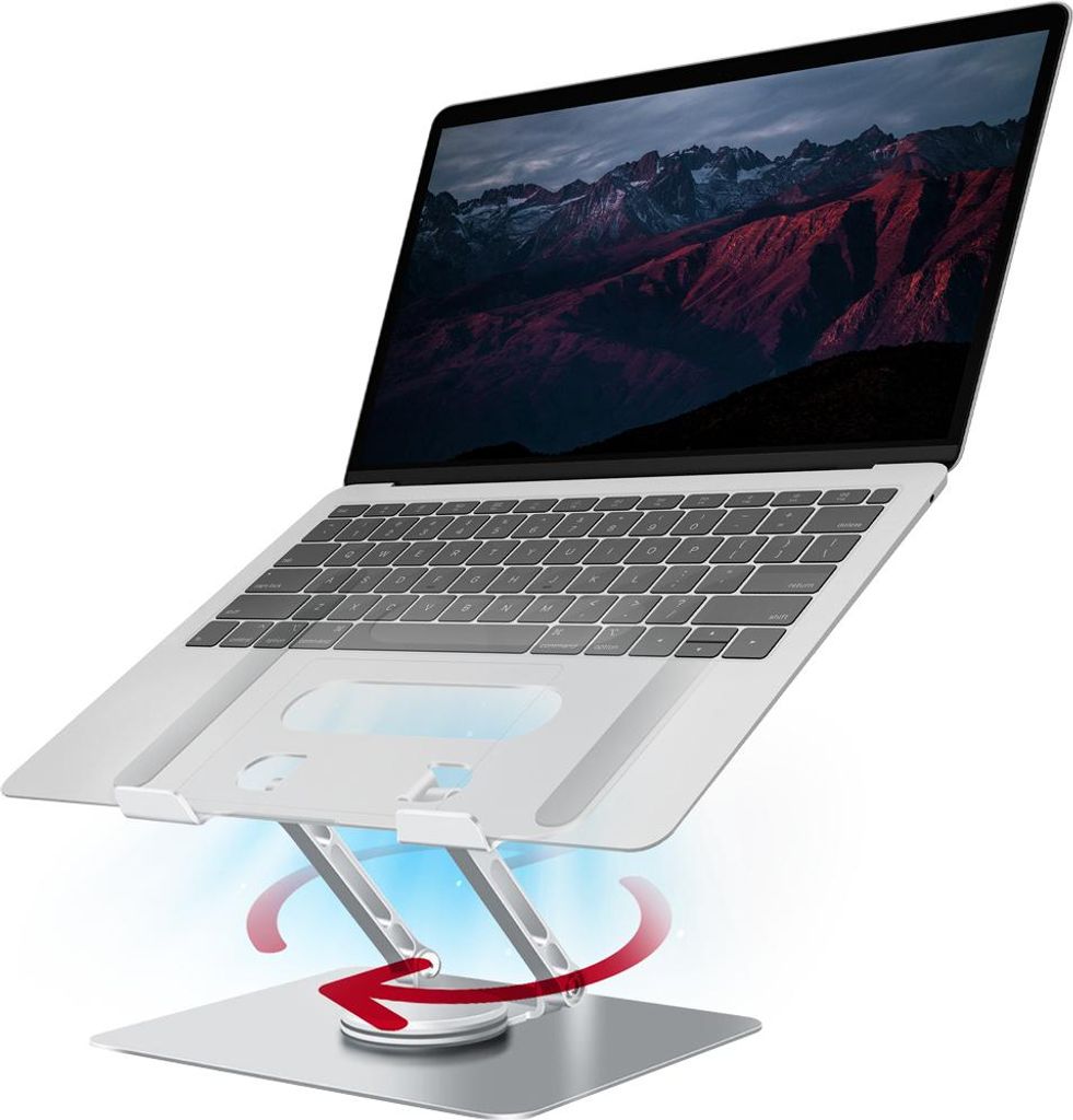 Laptop Ständer Höhenverstellbar mit 360° drehbarer Basis 10-17" MacBookständer