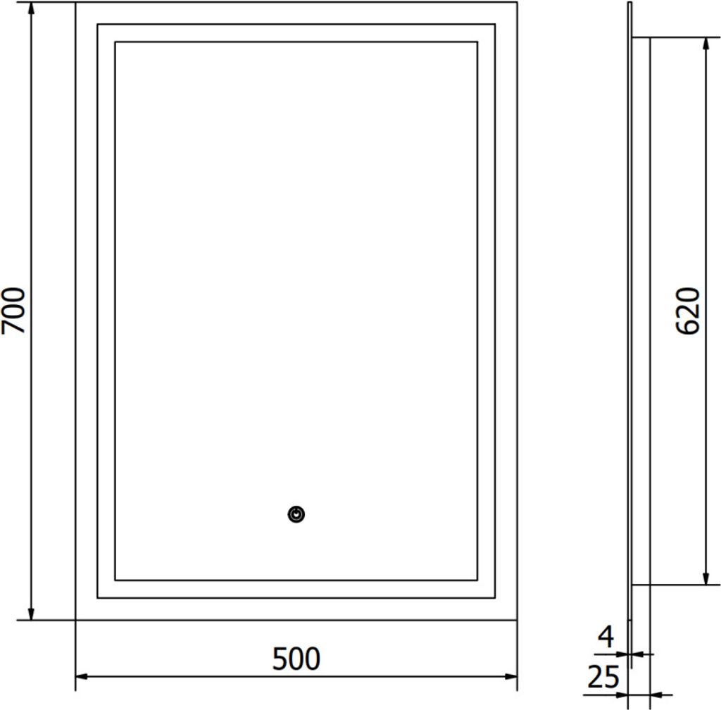 Mexen Miko podsvícené koupelnové zrcadlo 50 x 70 cm, LED Obrázek produktu 6