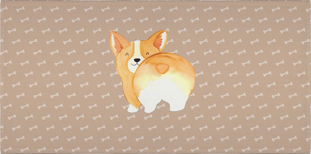 Mr. & Mrs. Panda Handtuch Corgi Po - Hundeglück - Geschenk, Sprüche, Hund, kleines, 50x100, frottierhandtuch, Selbstliebe, Süß, frottee