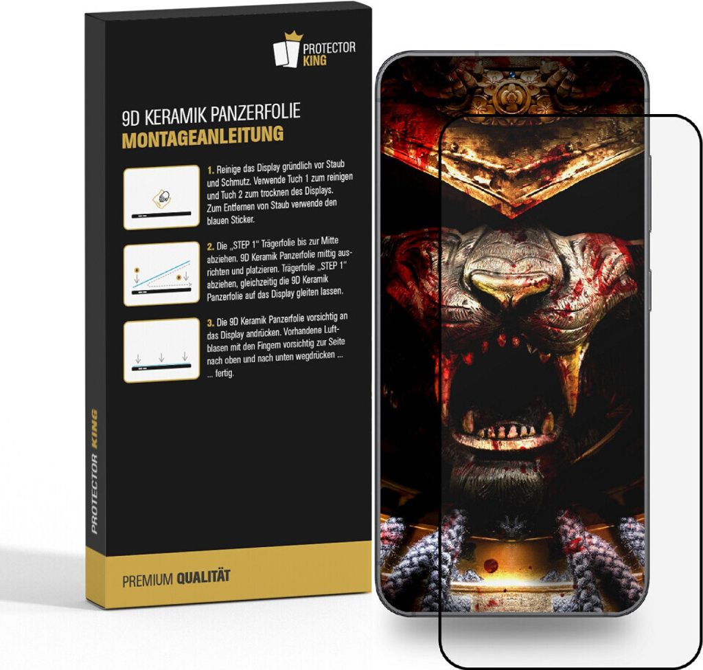 4x 9D Keramik für Samsung Galaxy S21 FULL-COVER Panzerfolie Produktbild 