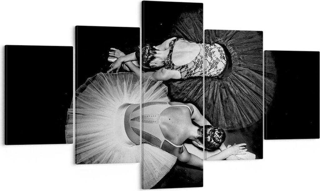 Bild auf Leinwand - Leinwandbild - 5 Teile - Ballerinas Ballett Tanz - 125x70cm - Wand Bild - Wanddeko - Wandbilder - Leinwanddruck - Bilder - Wand...