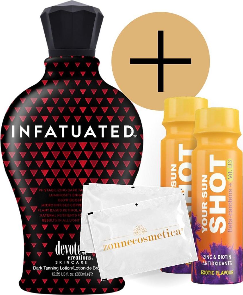 Devoted Creations - Infatuated + 2 Your Sun Shots + 2 Erfrischende Tücher