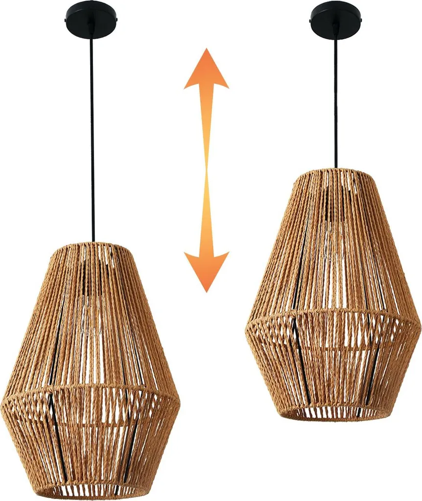 Suspension bohème 30 cm naturelle : la solution pour un éclairage doux E27