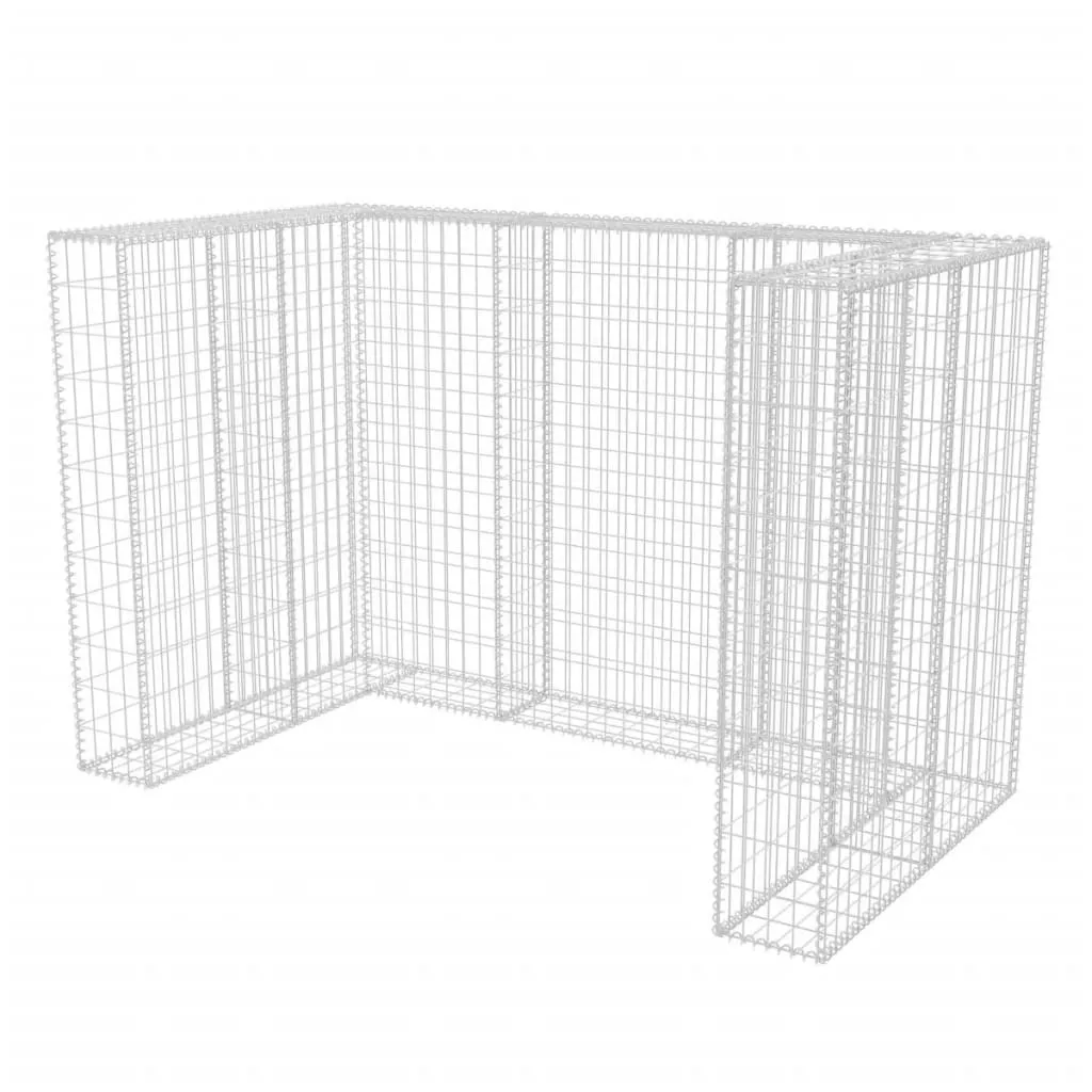 vidaXL Habillage de poubelle en gabion pour 2 bacs acier 180x100x120cm