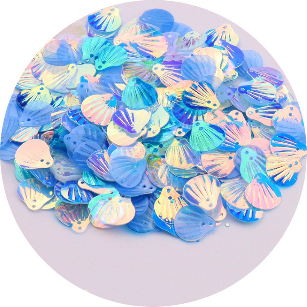 SeaShell -Pailletten mehrfarbige dekorative tragbare ovale Hologramm -Mermaid Paillette -Pailletten täglich Gebrauch-Blau