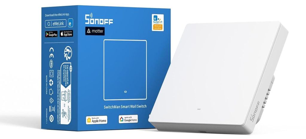 Sonoff Smart WiFi Wall Switch, Intelligent Light M5 Matter 1 Gang Typ 86 Timing, Sprachsteuer
