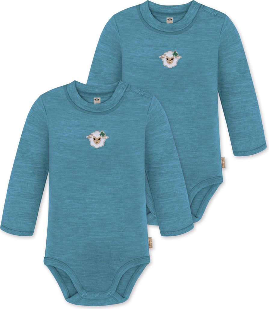 normani 2er Pack Baby Merino Langarmbody