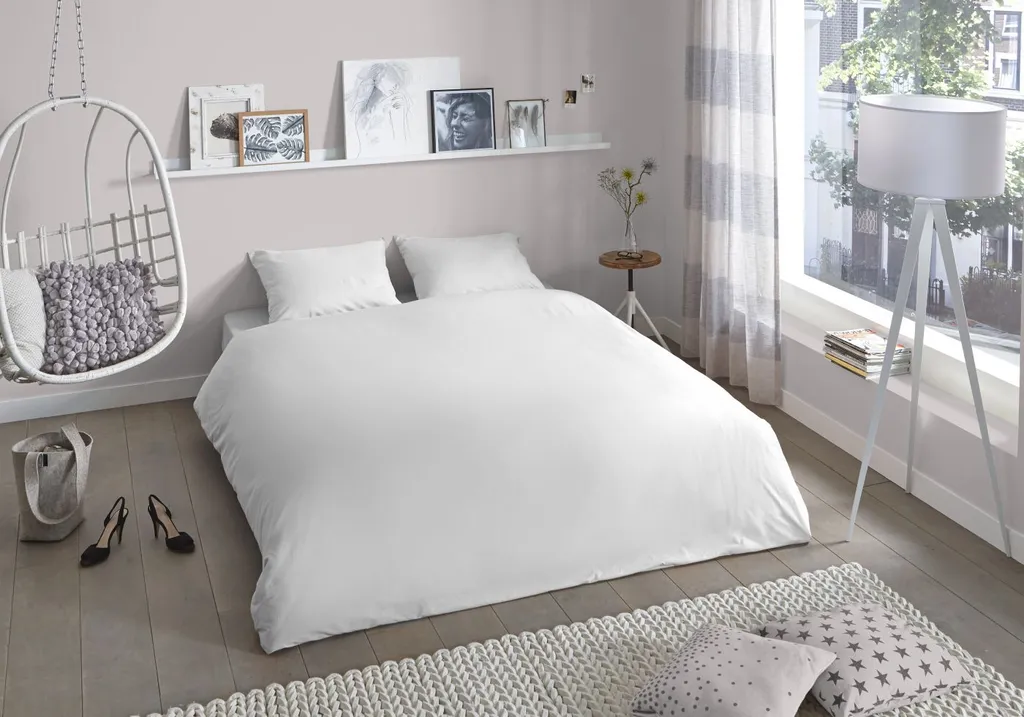 Moon Biancheria Da Letto In Cotone 135 X 200 – Copripiumino Con Federa, Qualità Hotel, Lavabile A 95°, Chiusura Lampo