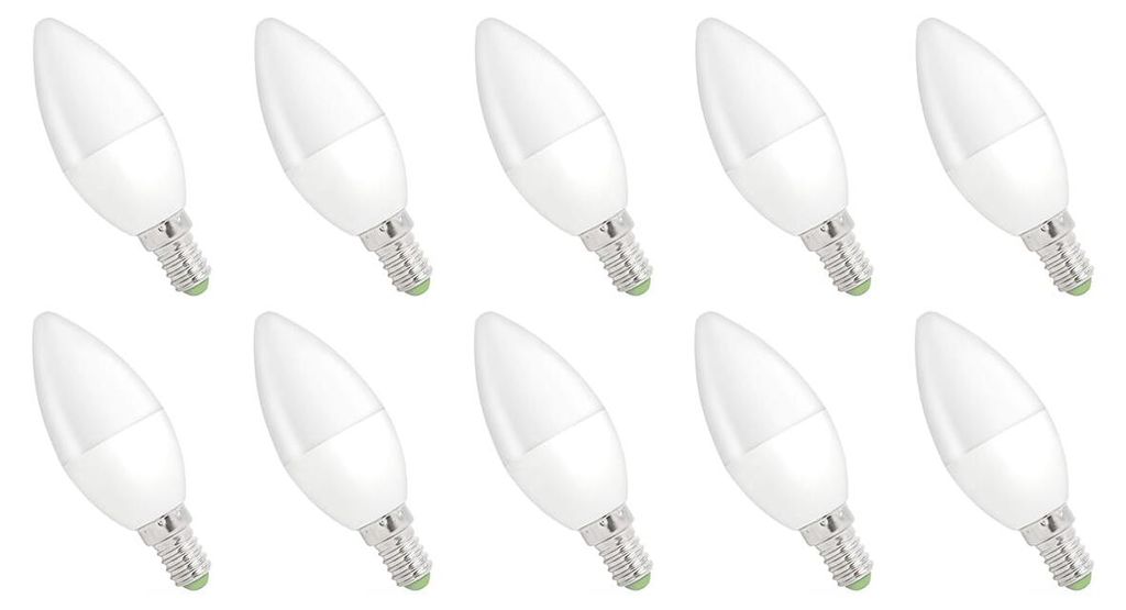 Spectrum LED-Kerzenbirne E14 1W - 230V - 90 Lumen - 4000K Neutralweiß - Natürliches Licht - Energieeffizient - 10 Stück