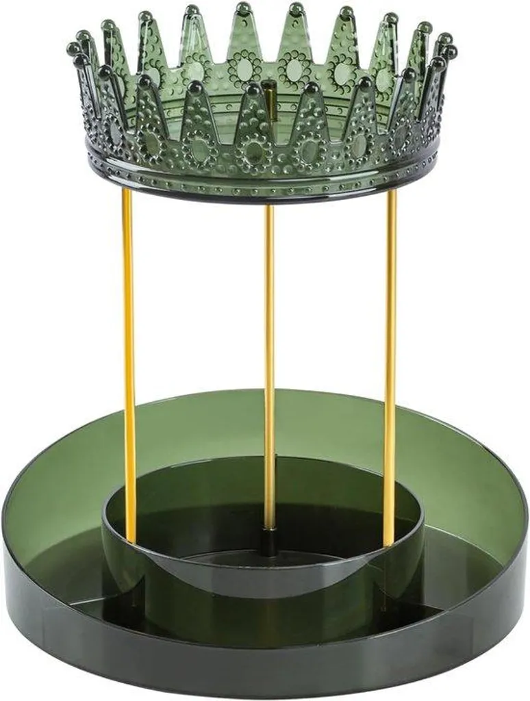 Rangement bijoux pivotant vert foncé - Pour bagues colliers et boucles