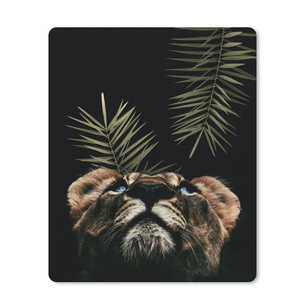 MuchoWow Mauspad Mousepad Tiger - Porträt - Pflanzen 30x40 cm - Mousepads - Maus Mat - Pad - Mausunterlage - Mausmatten