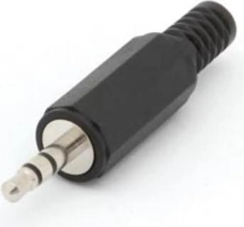 Fiche de liaison 3,5 mm stéréo plastique noir avec isolation renforcée