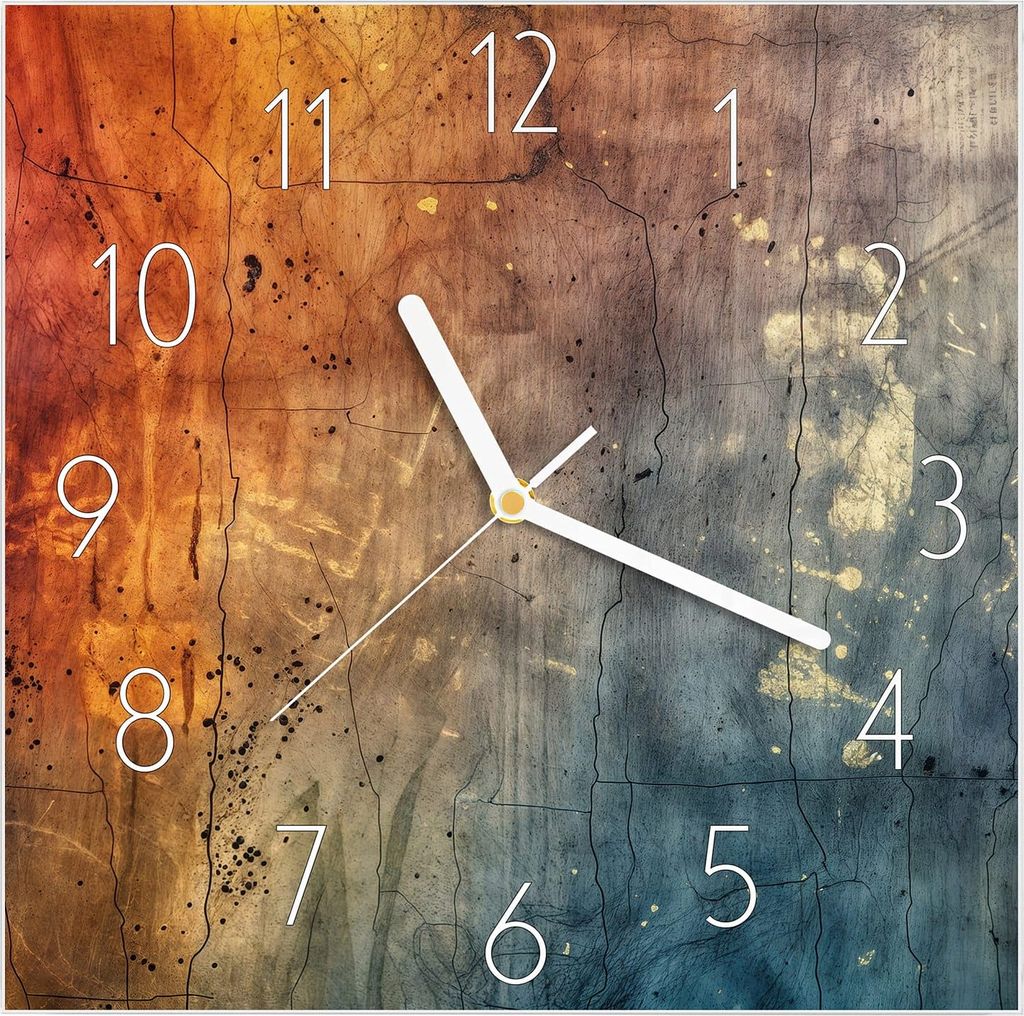 Wanduhr aus Glas mit Motiv Abstrakte Farbkarte- 30 x 30 cm Produktbild 