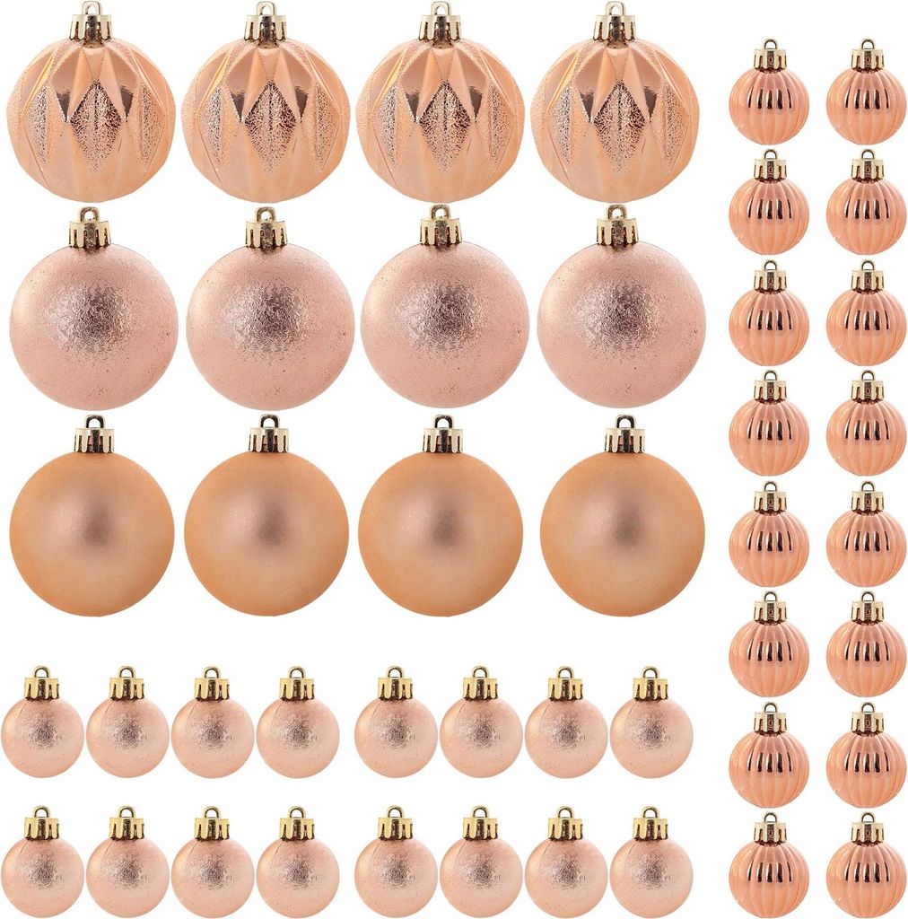 Christbaumkugeln - Deko-Set 44 Stück - Bruchsicher - Weihnachtskugeln