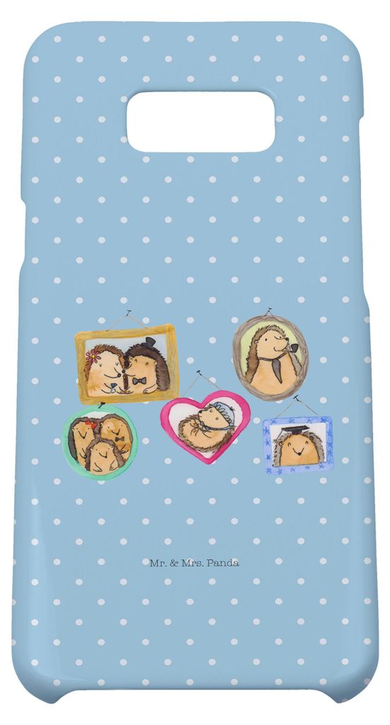 Mr. & Mrs. Panda Samsung Galaxy S8 plus Handyhülle Igel Familie - Blau Pastell - Geschenk, Handycover, Glück, Bilder, Cover, Papa, Muttertag, Hü...