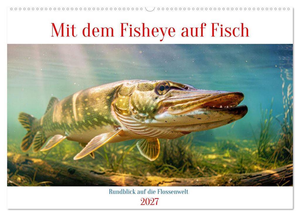 Mit dem Fisheye auf Fisch (Wandkalender 2027 DIN A2 quer), CALVENDO Monatskalender
