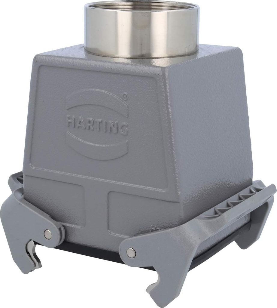 HARTING Han 32B Kupplungsgehäuse hoch, 1xPG42 gerader Kabelabgang, mit 2 Querbügeln Verschraubung PG42 Klemmbereich