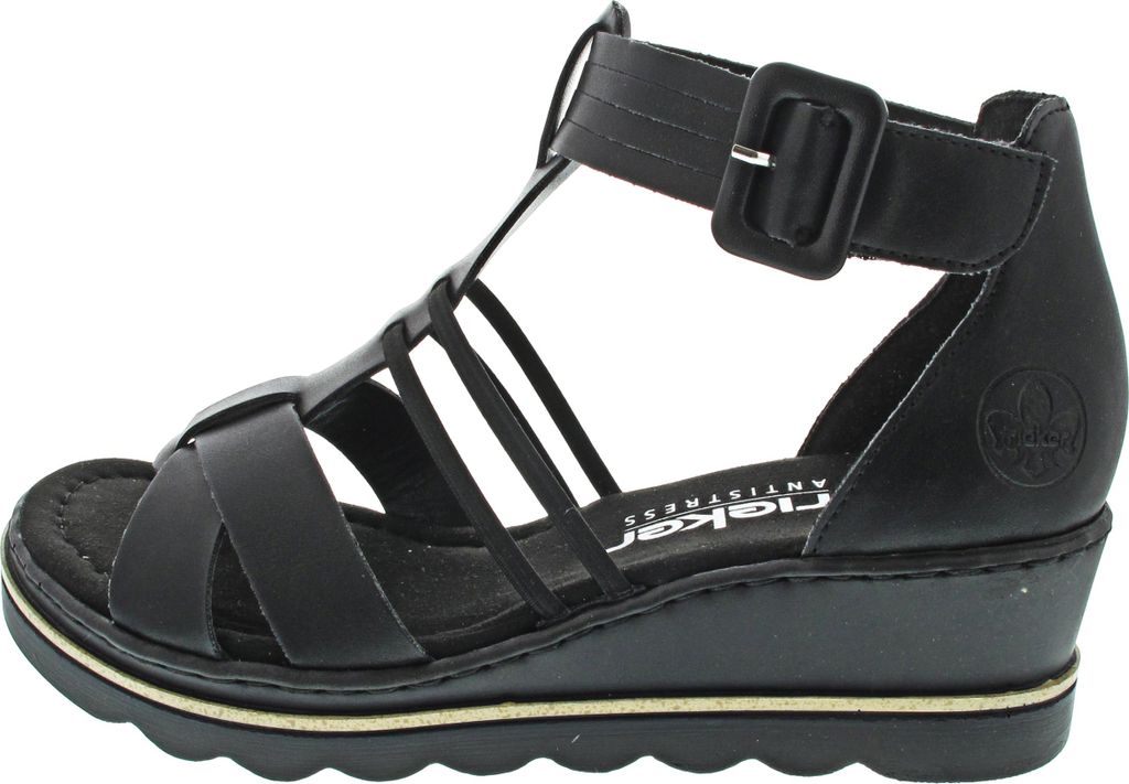 Rieker Damen Sandalette T-Riemen Keilabsatz und Produktbild 
