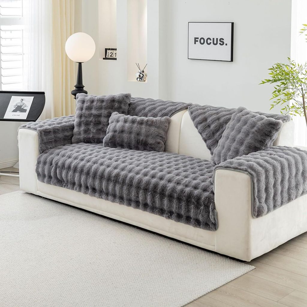 Kaninchen Plüsch Sofabezug L Form 1/2/3/4 Sitzer Sofa Produktbild 6