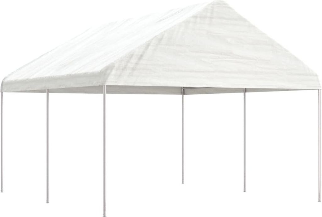 Pavillon mit Dach Weiß 4,46x4,08x3,22 m Polyethylen