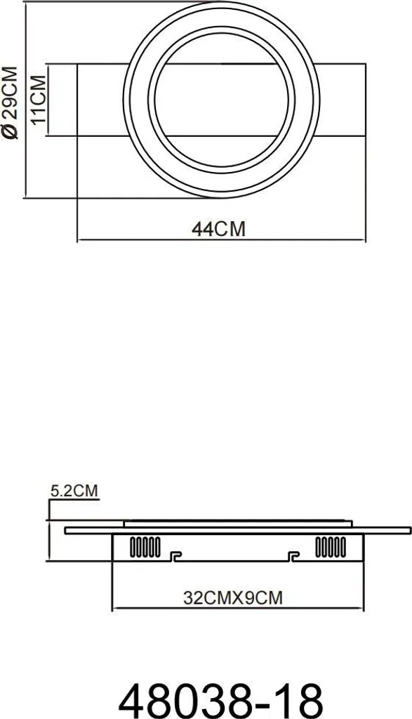 Plafonnier JAYDEN 18W avec LED Intégrée Globo 48038-18 Haute Luminosité