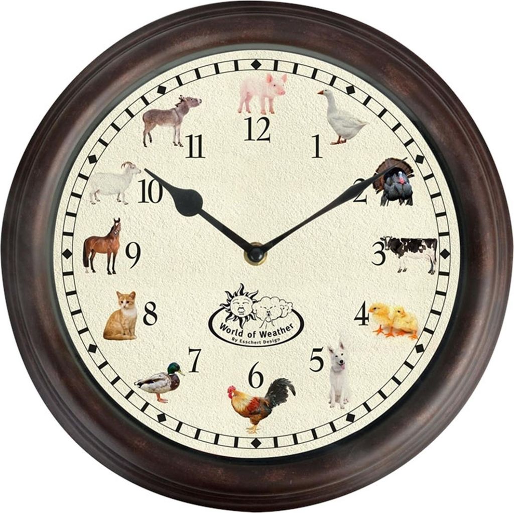 Esschert Design | Orologi da parete con suoni di animali - Immagine del prodotto 