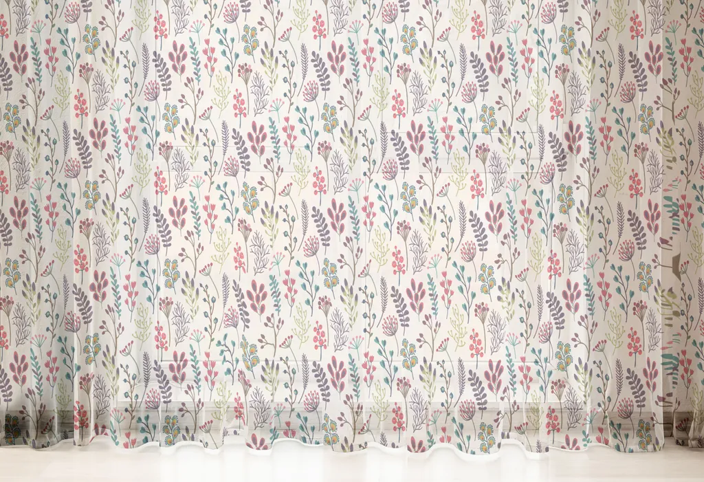 ABAKUHAUS Arazzo botanico, Simpatico motivo autunnale a tema naturale Design sintetico Rami frondosi colorati, Arazzo in raso setoso per soggiorno e camera da letto, 160 cm x 274 cm, Colore guscio d'uovo e multicolore - 6