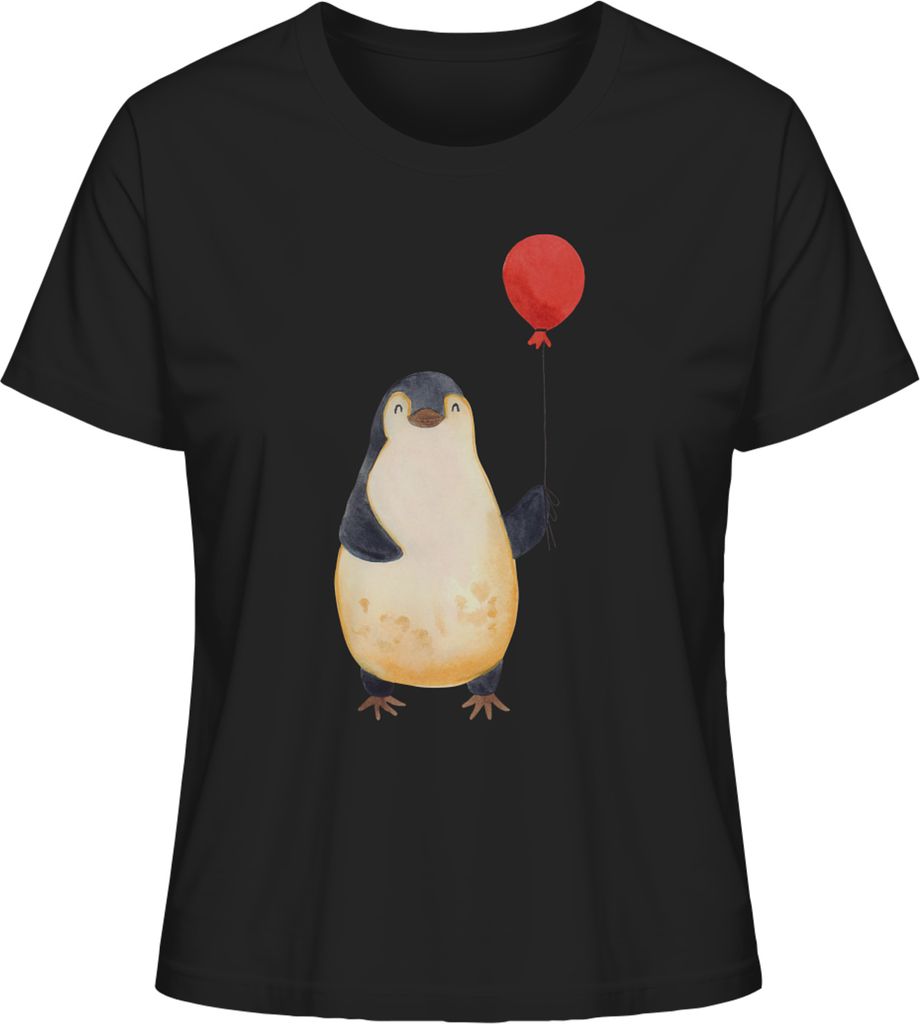 Mr. & Mrs. Panda Oberteil Damen Pinguin Luftballon Größe L - Schwarz - Geschenk, Fröhlich, Glück, Shirt Mit Spruch, Liebe, Kirmes, Pinguine, Ku...