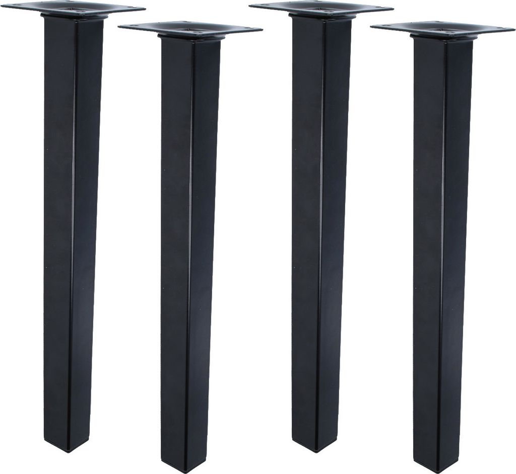 Möbelfüsse Schwarz 4er Set Möbelbeine Eckig Tischbeine Tischfüße Möbelstützen modern Höhe 350mm