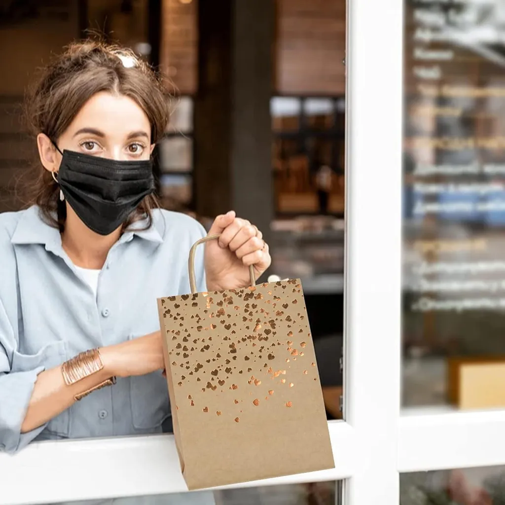5 Pezzi Sacchetti Di Carta Per Il Take-away, Sacchetti Regalo Rettangolari, Tote Bag Colorate Alla Caramella | SHEIN ALIA