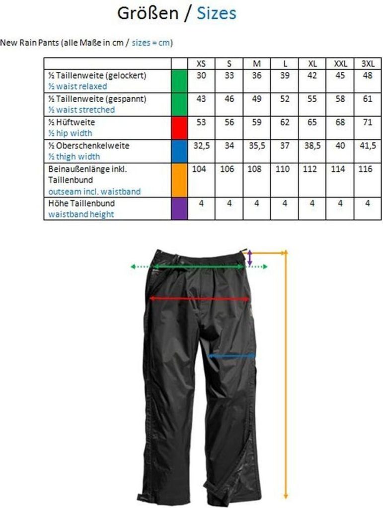 Owney pantaloni da pioggia nero 3XL resistente alle Immagine del prodotto 