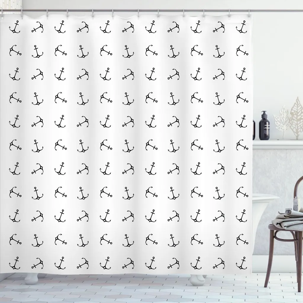 Tenda Doccia Antimuffa ABAKUHAUS Vintage 175x240 cm Nero