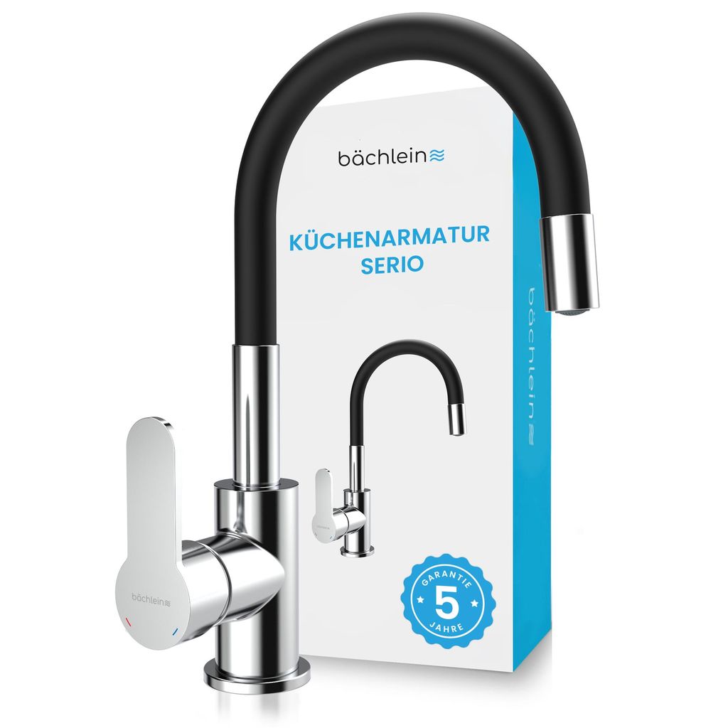 Bächlein Küchenarmatur mit flexiblem Hals – 360° Produktbild 