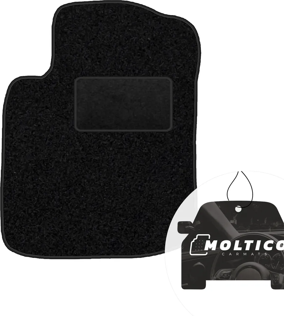 moto-MOLTICO tappetino conducente auto velours lato conducente tappetini auto nero tappetino conducente 1 pezzo adatto per Citroen C2 2003-2009