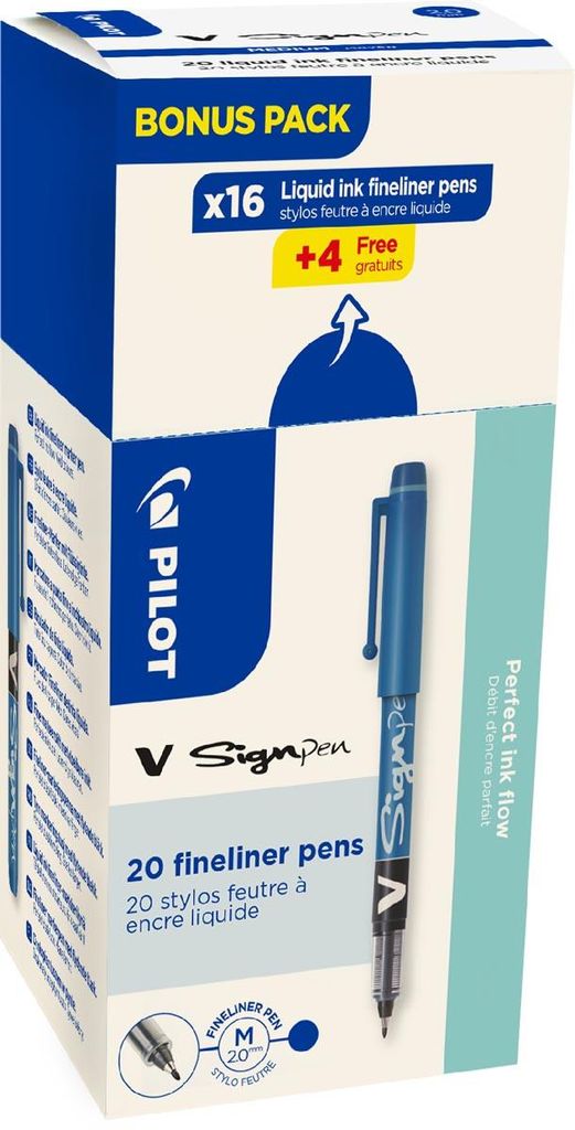PILOT Faserschreiber V Sign Pen VALUE PACK blau 20 Stifte
