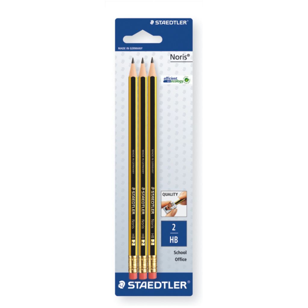STAEDTLER Noris 122 Bleistift mit Radiertip Blisterkarte Produktbild 