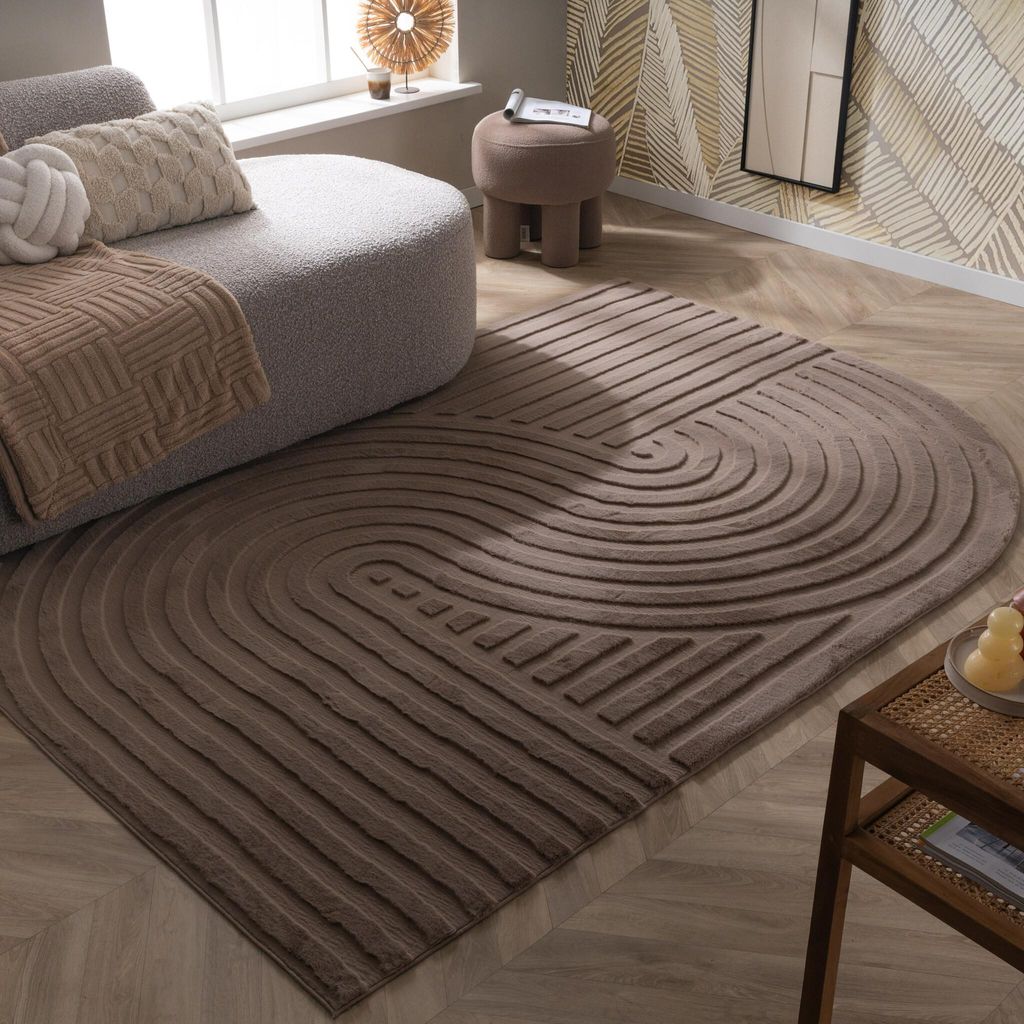 Volero - Dywan nieregularny - Flowy Wavy Taupe - 80x150 cm Zdjęcie produktu 