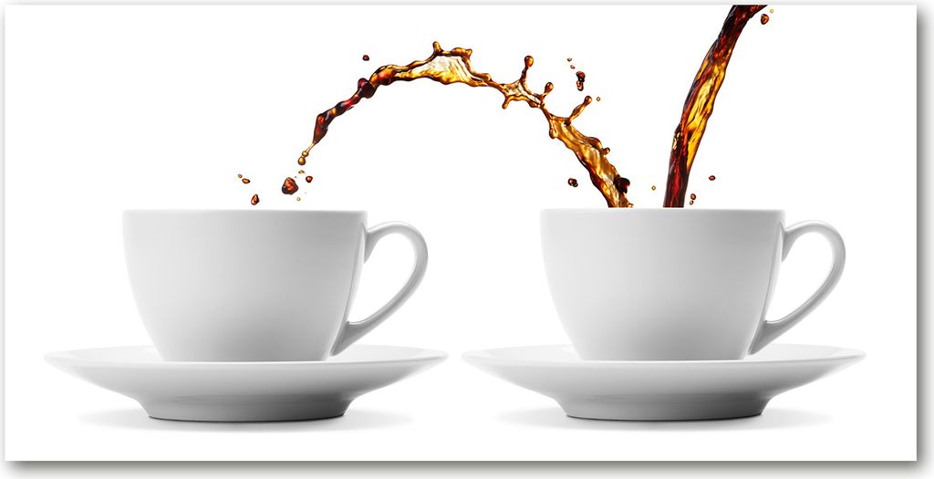 Tulup Glas-Bild - 100x50 -Wandkunst - Wandbild hinter gehärtetem Sicherheitsglas - Essen & Getränke - Kaffee - Braun