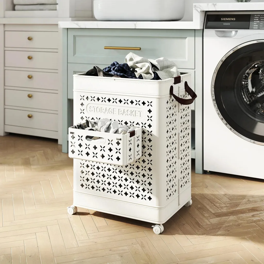 Panier à linge 75L étanche sur roulettes : fini le transport de charges - 2