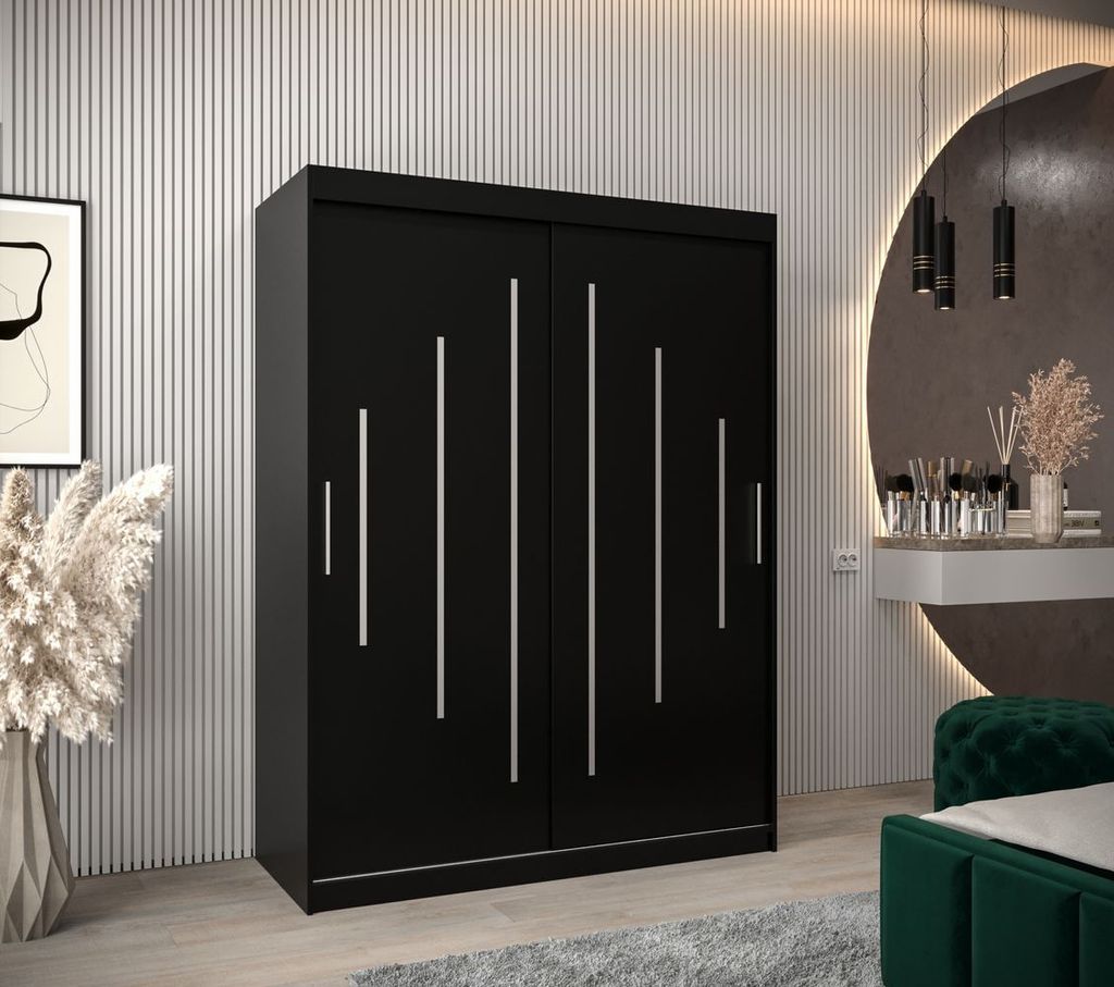 Kleiderschrank ELENA – Breite 150 cm, schwarz