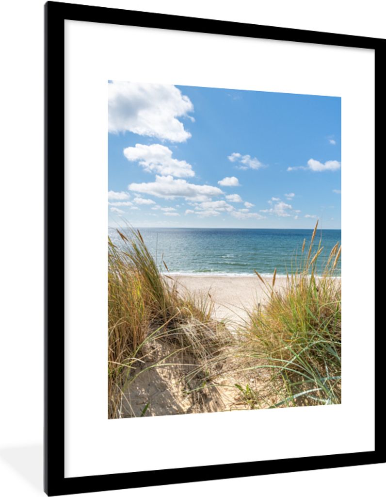 MuchoWow® Gerahmtes Poster Düne - Gras - Meer - Strand Produktbild 